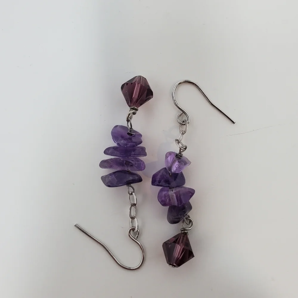 Amethyst Chip Earrings